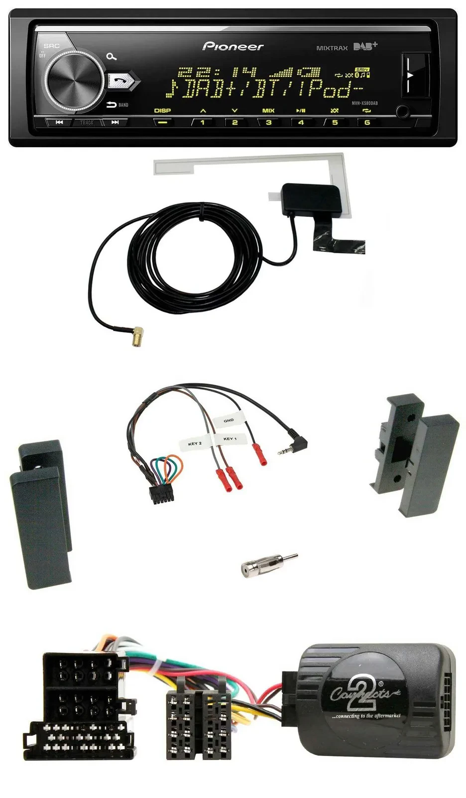 Автомагнитола Pioneer Bluetooth DAB USB для Seat Leon 2002–2006, Toledo с 2002
