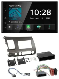 Kenwood Bluetooth MP3 DAB USB 2DIN Autoradio für Honda Civic Hybrid FD3 06-10 an