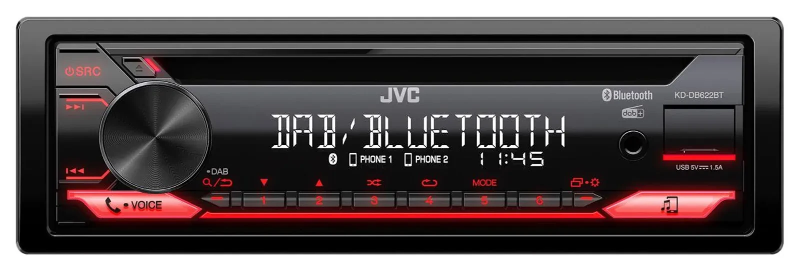 JVC CD DAB USB Bluetooth MP3 Autoradio für Smart ForTwo 451 ForFour 454 Quadlock
