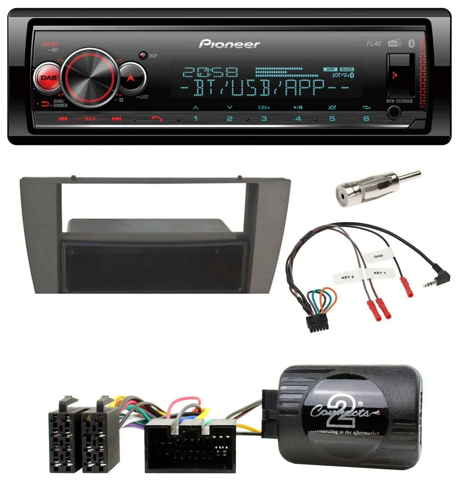 Pioneer Bluetooth USB Lenkrad DAB Autoradio für Jaguar X-Type S-Type 2003-2008
