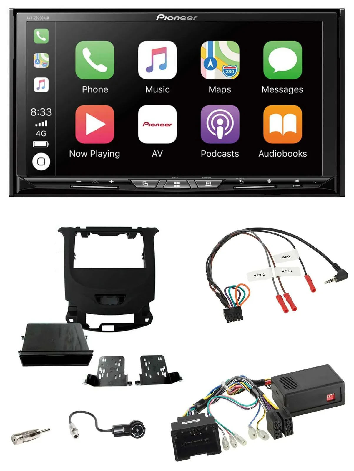 Pioneer 2DIN Lenkrad USB DAB DVD Bluetooth Autoradio für Chevrolet Cruze ab 2016