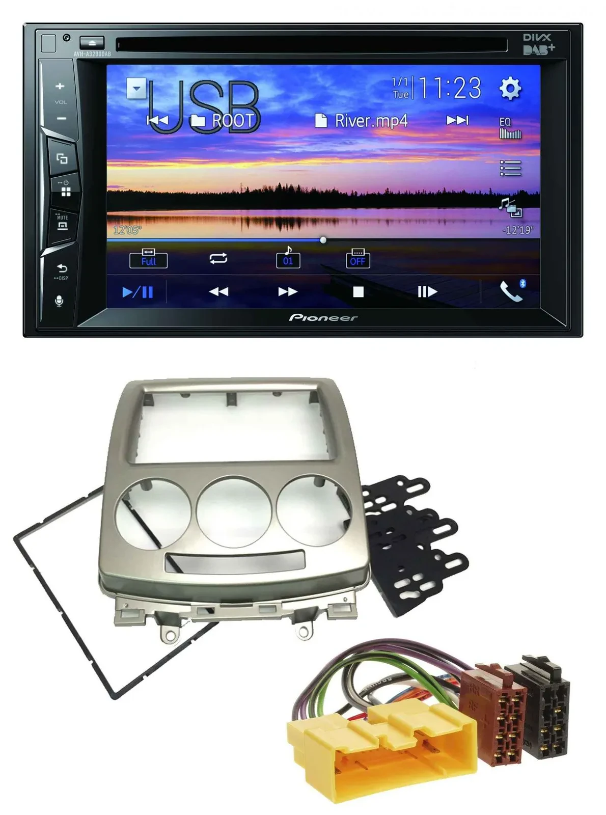 Автомагнитола для Mazda 5 (CR, 2005–2010) Pioneer 2-DIN, Bluetooth, USB, DVD, DAB, MP3