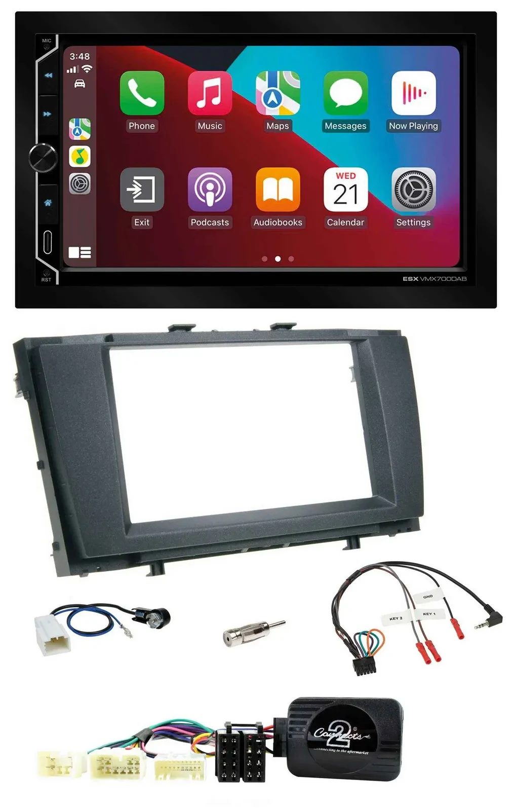 ESX 2DIN DAB USB Lenkrad Bluetooth Autoradio für Toyota Avensis 2009-2011