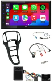 JVC Bluetooth USB Lenkrad 2DIN DAB Autoradio für Opel Astra ab 09 Perlschwarz