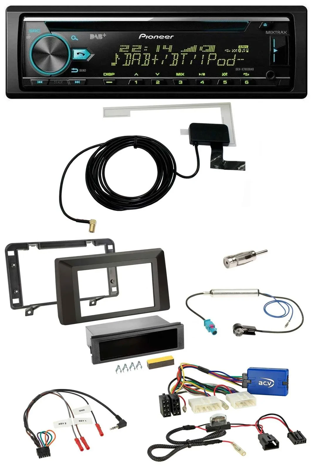 Автомагнитола Pioneer MP3 CD USB DAB для Dacia Duster (с 2021), поддержка кнопок на руле