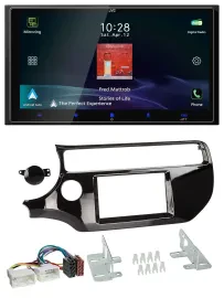 JVC USB Bluetooth 2DIN DAB MP3 Autoradio für Kia Rio UB ab 15 piano-schwarz