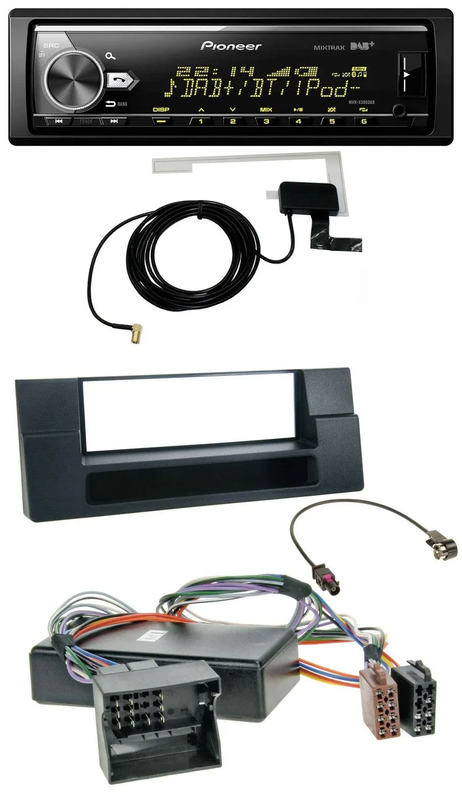 Pioneer Bluetooth DAB USB MP3 Autoradio für BMW X5 E53 5er E39 Ablagefach Quadlo
