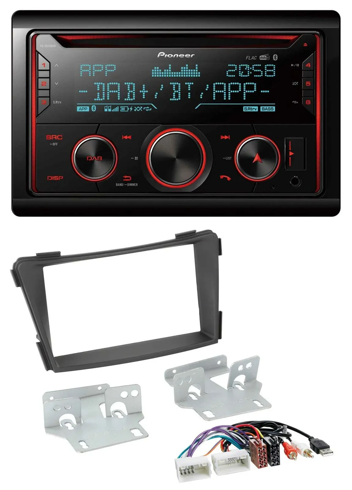 Автомагнитола Pioneer 2 DIN DAB MP3 Bluetooth USB CD для Hyundai i40 (с 2011), черный