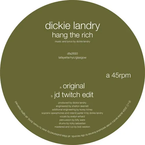 Виниловая пластинка Dickie Landry - Hang The Rich [New 12" Vinyl]