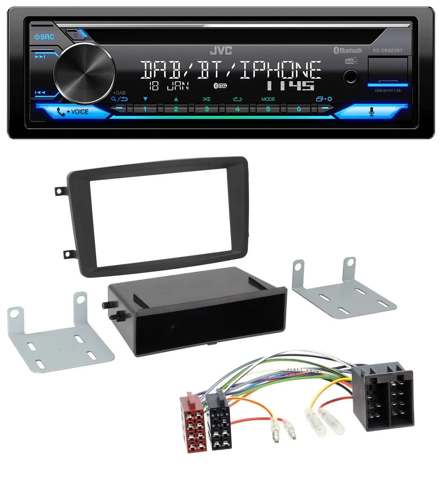 JVC Bluetooth MP3 USB DAB CD Autoradio für Mercedes C-Klasse CLK Vito Viano