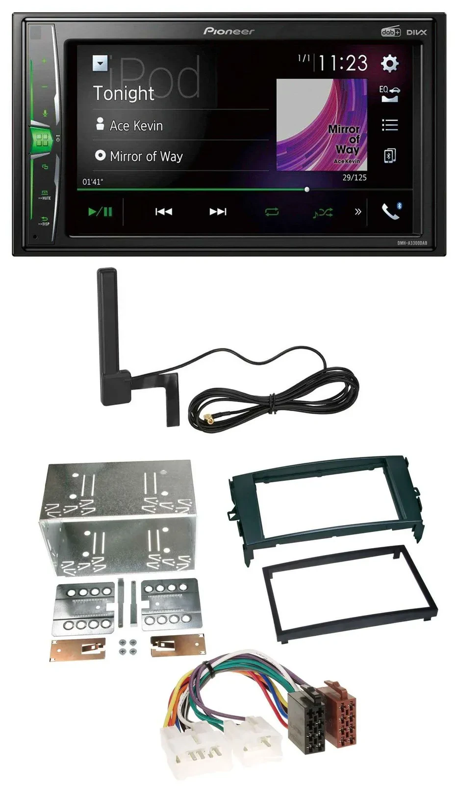 Автомагнитола для Toyota Auris (2007–2012) Pioneer 2DIN, MP3, DAB, Bluetooth, AUX, черная