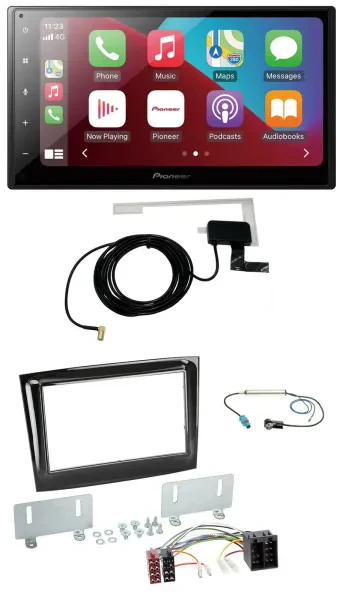 Pioneer USB Bluetooth DAB MP3 2DIN Autoradio für Fiat Doblo ab 15 piano schwarz