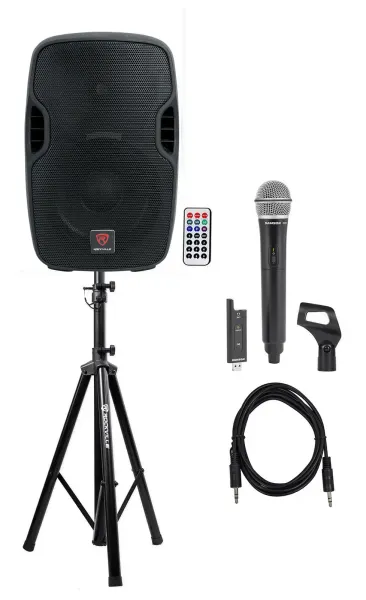 Rockville 10" Church/School Audio Visual Speaker Sound System+ Wireless Mic+Clip