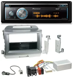 Pioneer Lenkrad DAB USB CD Bluetooth Autoradio für Kia Sportage 3 10-15 Navi sil