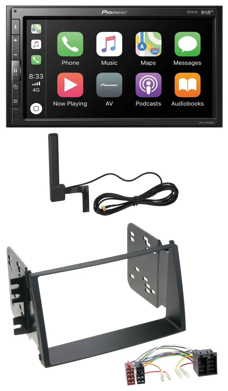 Pioneer USB 2DIN Bluetooth DAB MP3 Autoradio für Kia Soul (AM, 2008-2011)