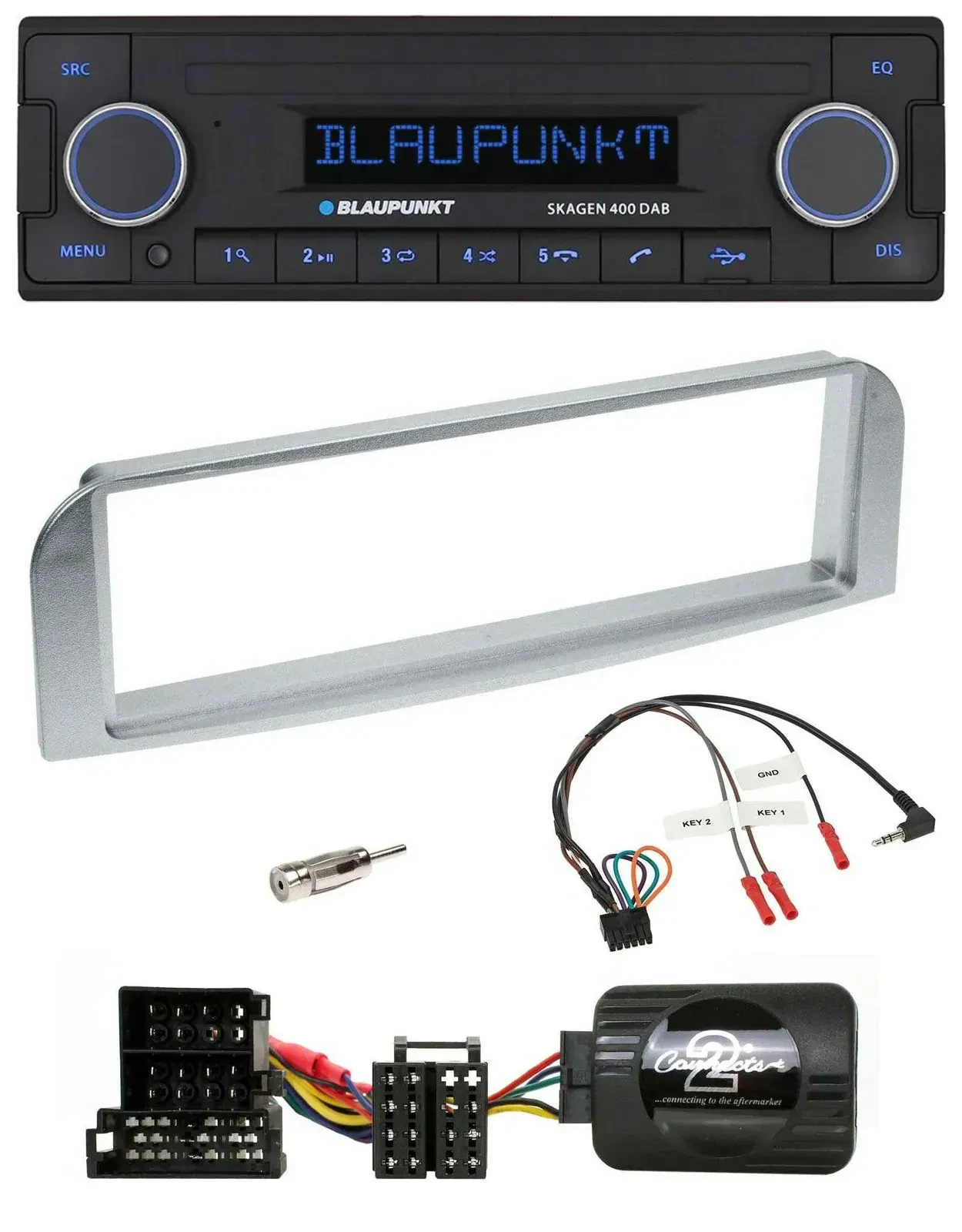 Blaupunkt DAB USB Bluetooth Lenkrad Autoradio für Alfa 147 GT silbergrau
