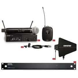 Микрофонная радиосистема Shure SLX-D Quad Combo Bundle w/2 Handheld/2 Combo Systems/Antenna Band H55