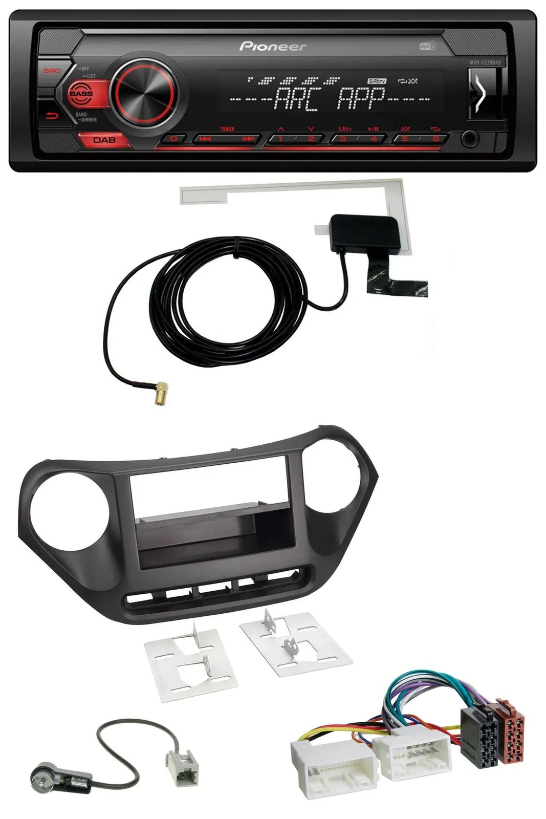 Автомагнитола Pioneer 1-DIN, USB, DAB, MP3, AUX для Hyundai i10 (с 2013)
