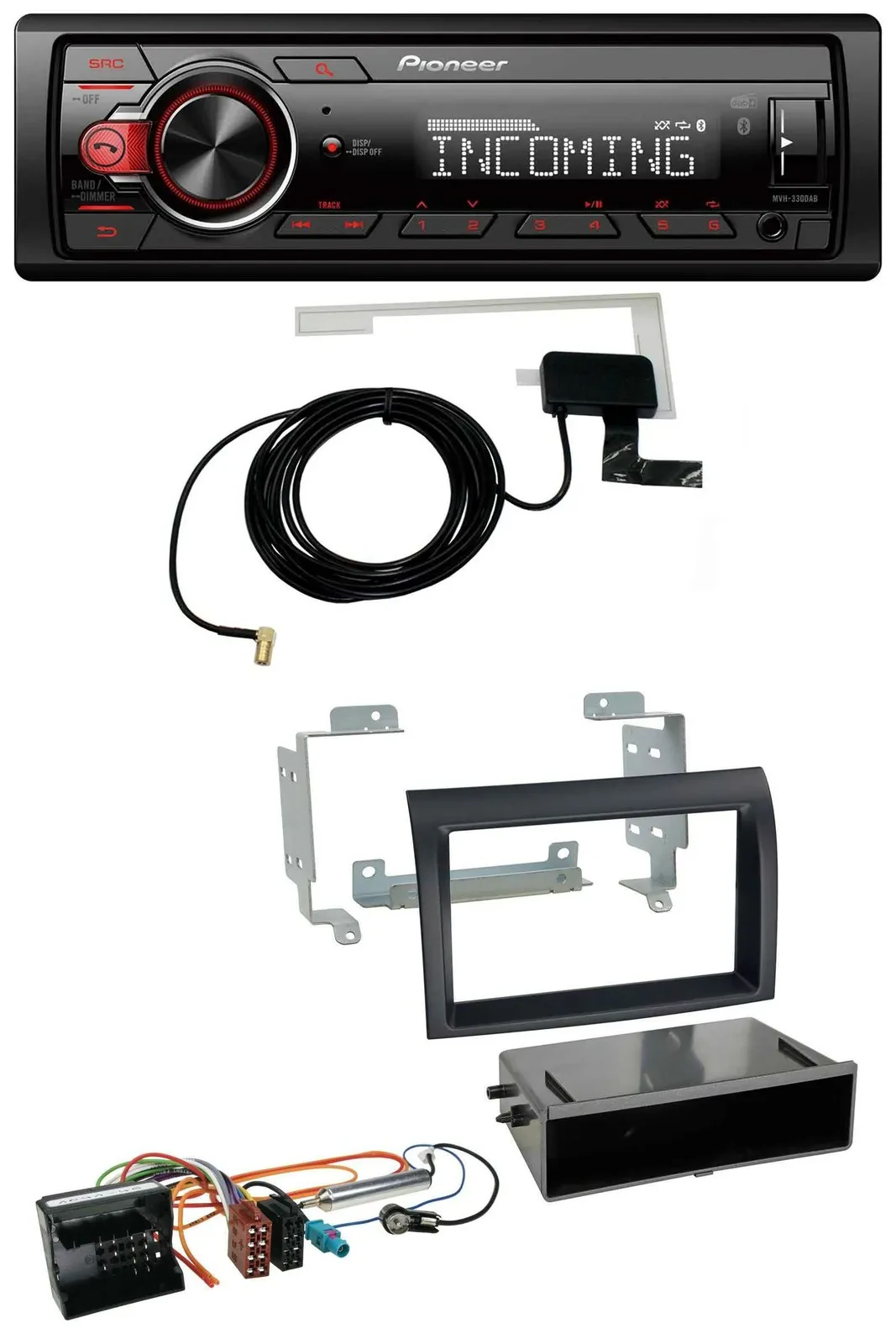 Автомагнитола Pioneer USB MP3 DAB Bluetooth для Citroen Jumper (Quadlock, 2006–2011), черный