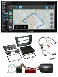 Автомагнитола Alpine 2DIN, DAB, TMC, Bluetooth, USB, навигация, для Mazda 3 (2009–2013), аналоговое управление с руля