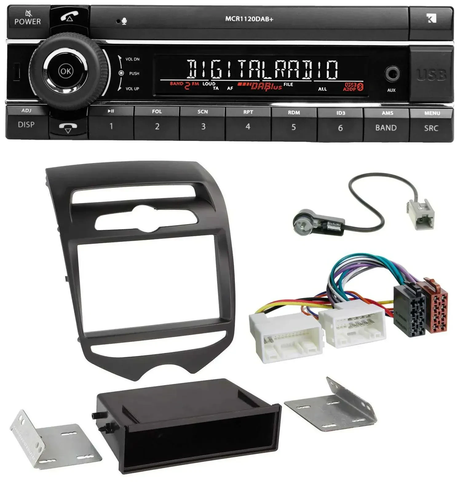 Kienzle Bluetooth MP3 USB DAB Autoradio für Hyundai ix20 (ab 10) man. Klima