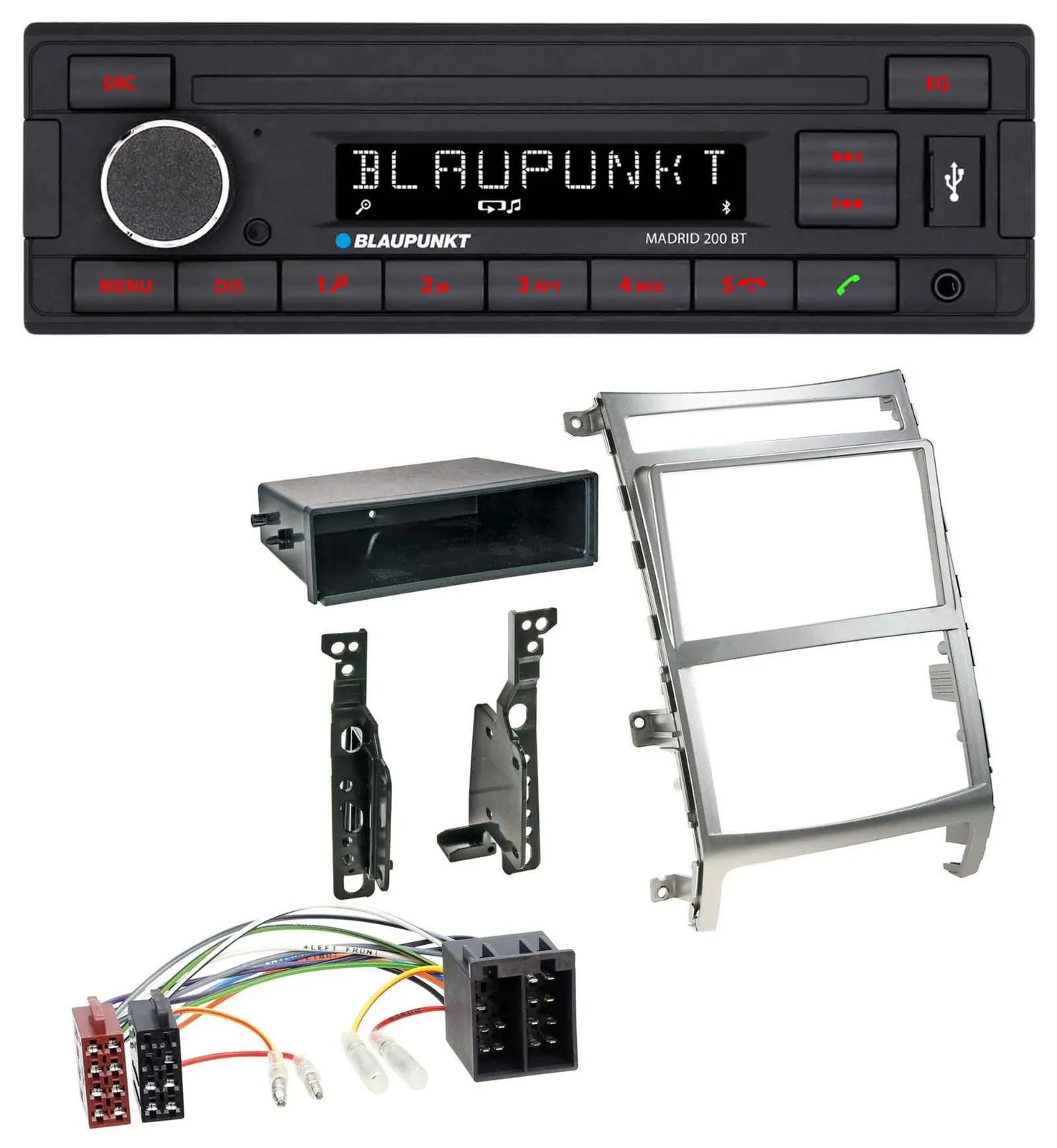 Blaupunkt USB AUX Bluetooth MP3 Autoradio für Hyundai ix55 (2009-2012) silber
