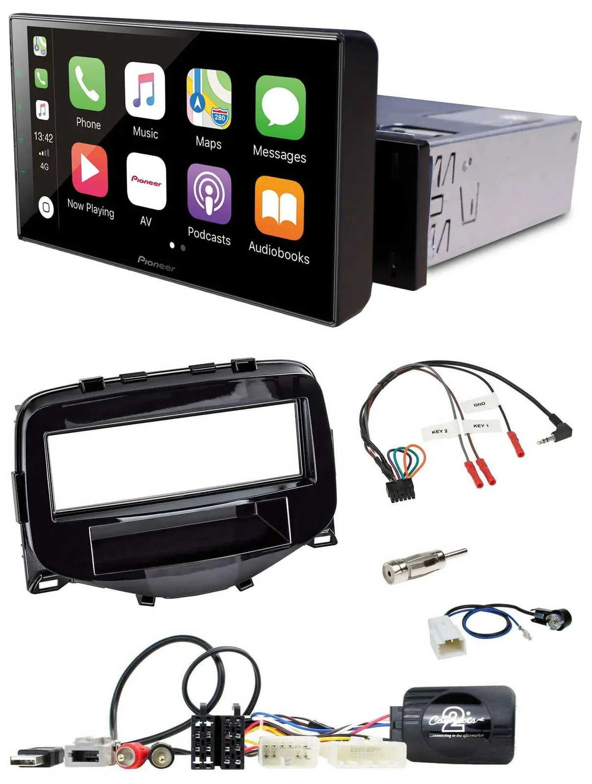 Pioneer Bluetooth Lenkrad DAB USB Autoradio für Toyota Aygo 2014-2021