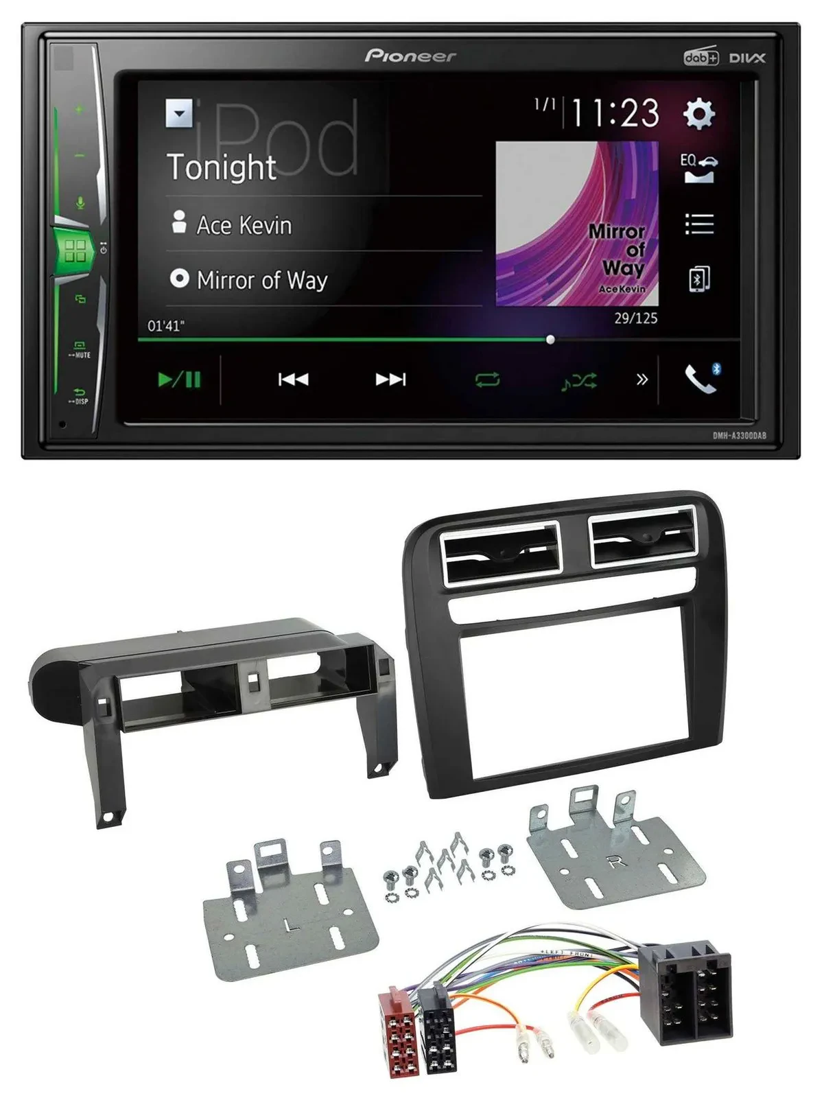 Pioneer 2DIN MP3 DAB USB Bluetooth Autoradio für Fiat Grande Punto 2005-2009 sch