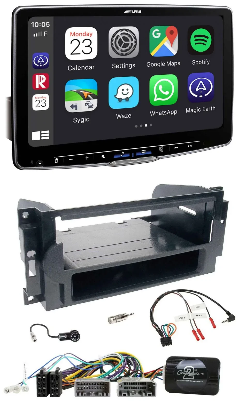 Alpine Lenkrad USB Bluetooth DAB Autoradio für Dodge / Jeep