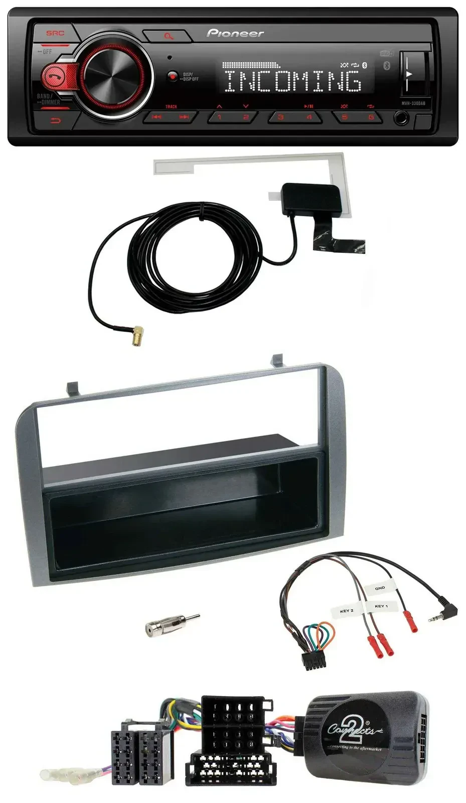 Автомагнитола для Alfa Romeo 147/GT 2007–2010 Pioneer DAB, Bluetooth, USB, антрацит