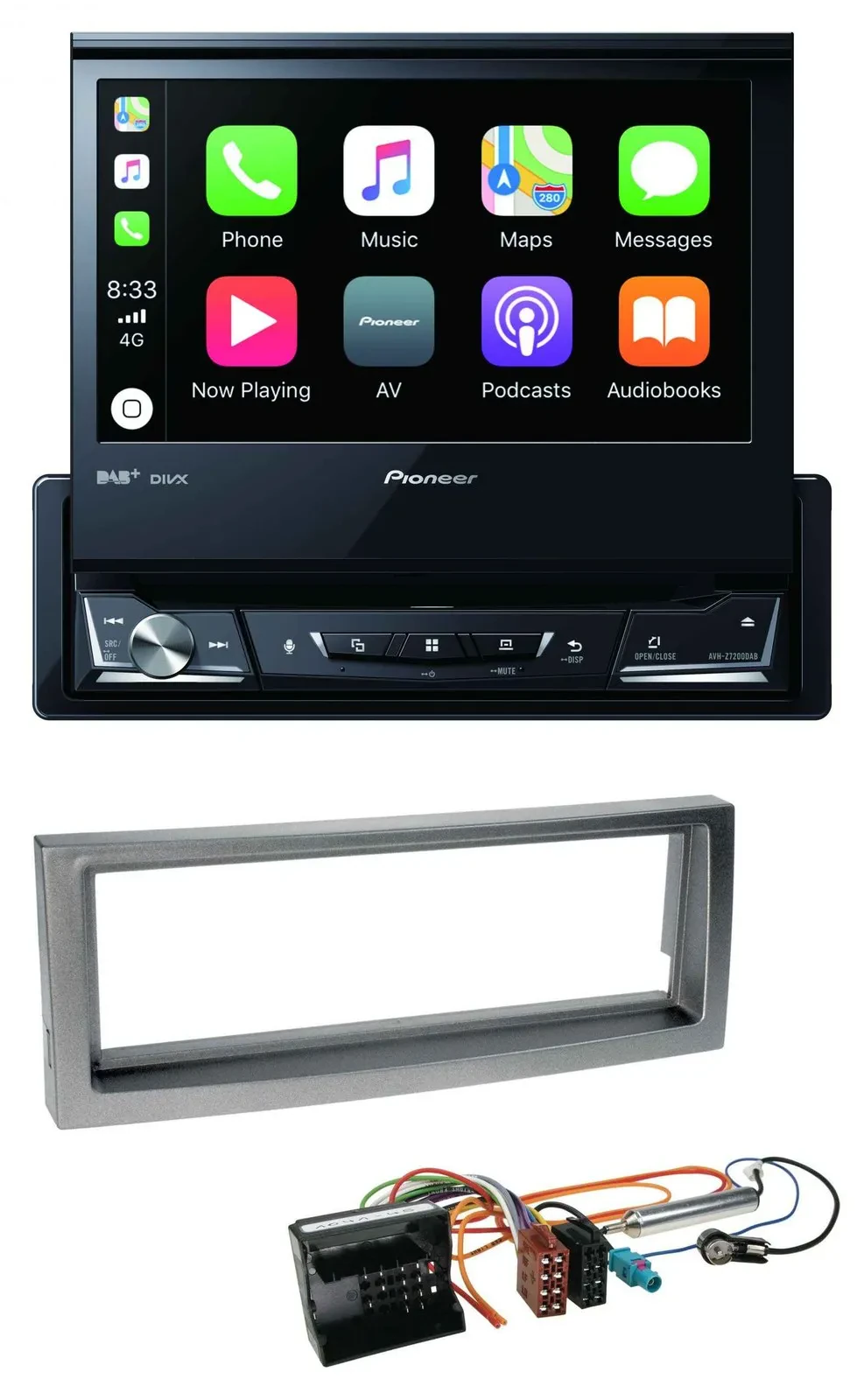 Pioneer DVD Bluetooth DAB USB MP3 Autoradio für Citroen C5 Peugeot 407 ab 04 gra