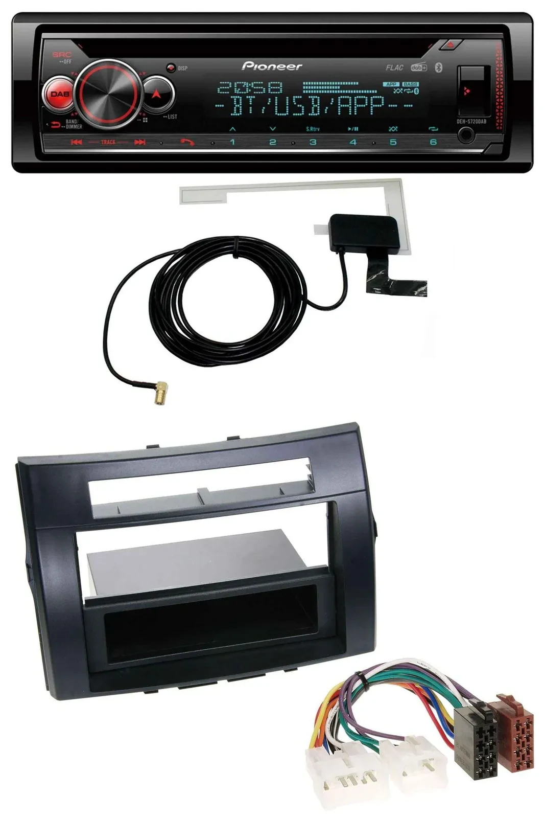 Pioneer DAB CD MP3 USB Bluetooth Autoradio für Toyota Corolla Verso 04-09 schwar