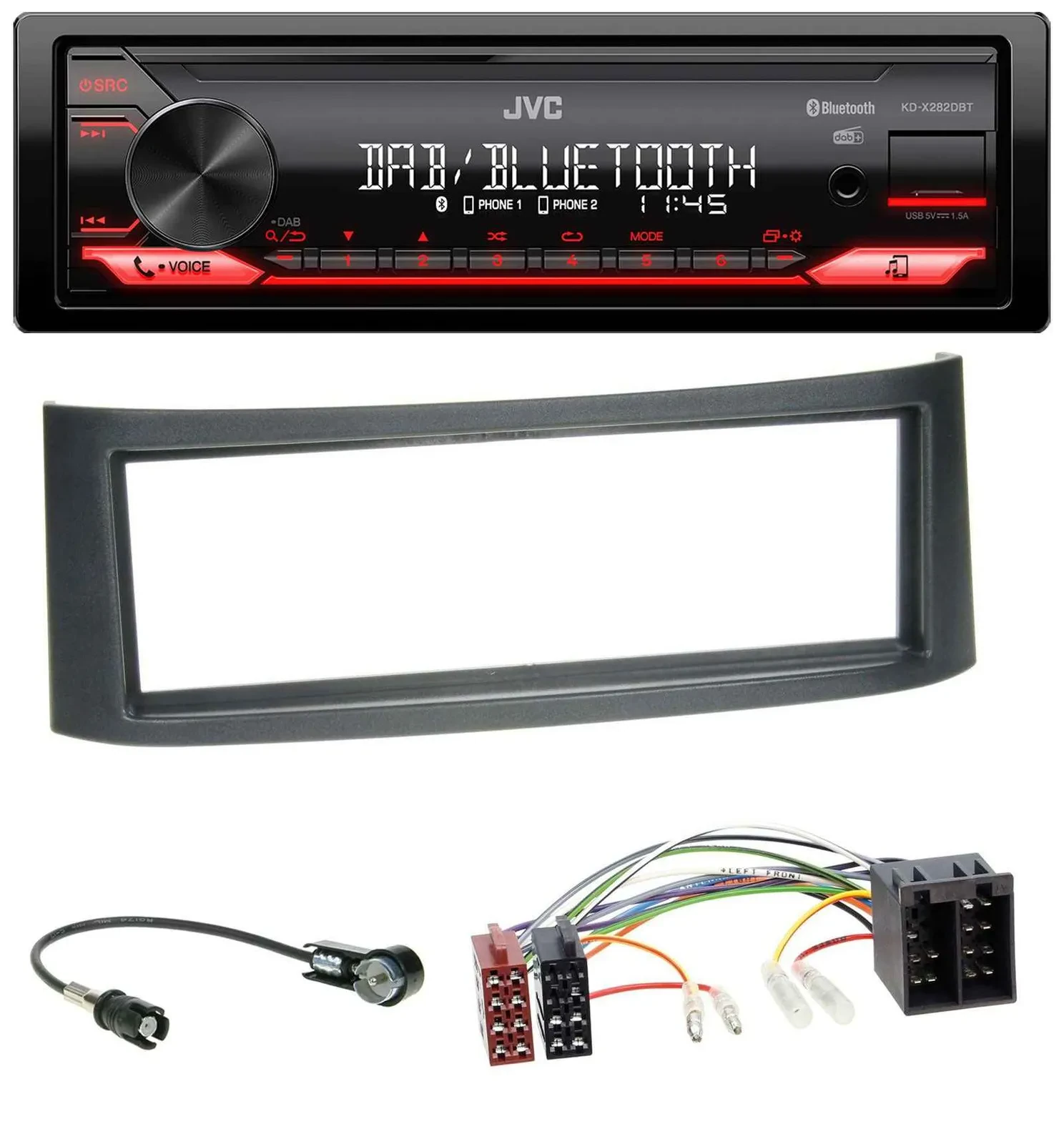 JVC Bluetooth USB DAB MP3 Autoradio für Smart Roadster (452)
