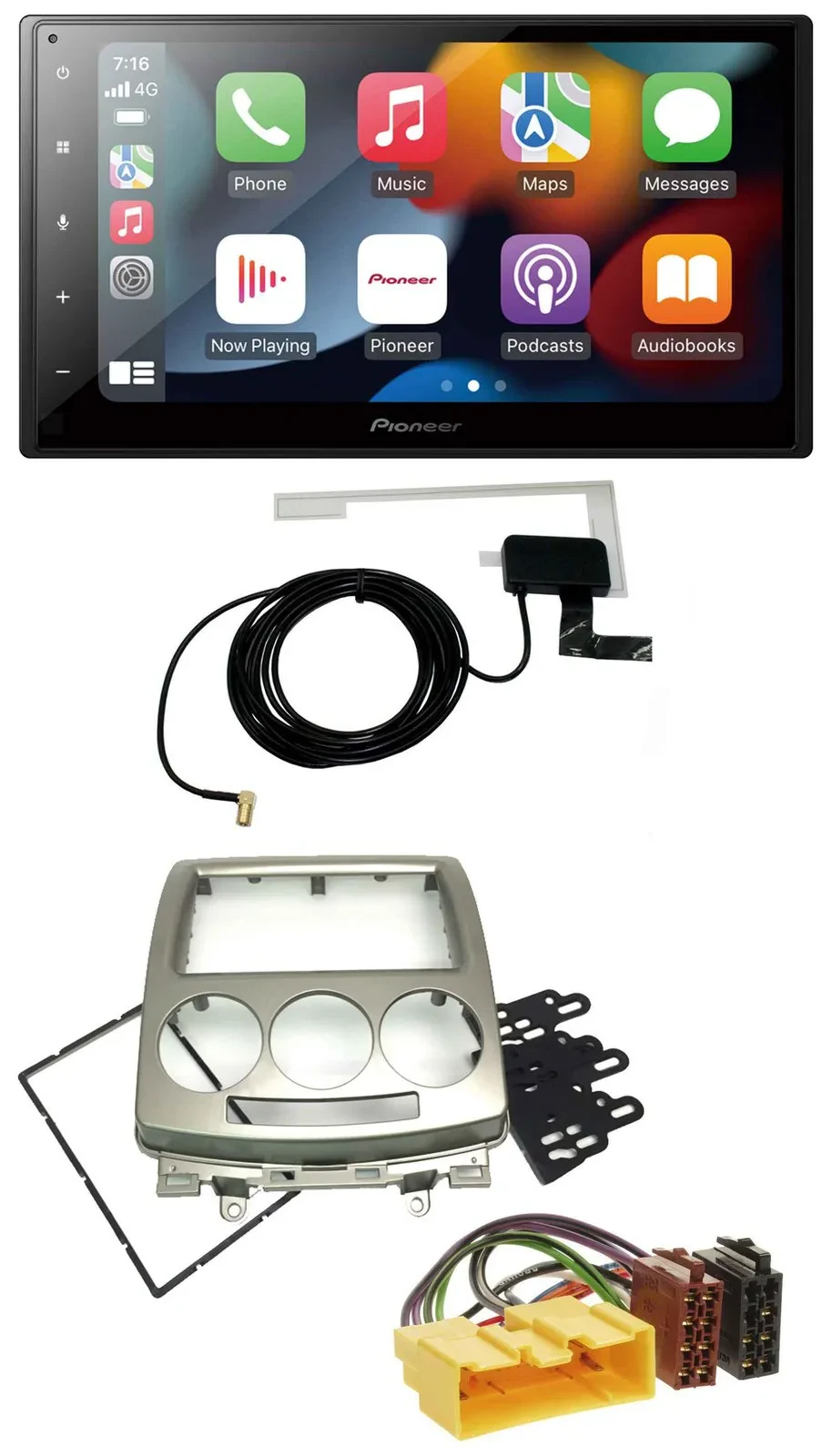 Pioneer MP3 USB Bluetooth DAB 2DIN Autoradio für Mazda 5 (CR, 2005-2010)