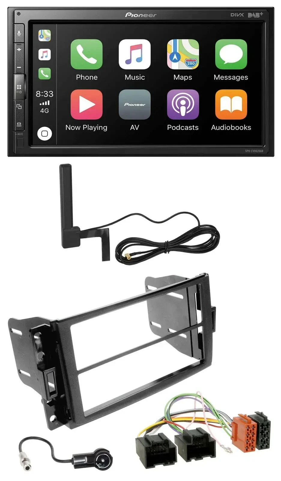 Автомагнитола Pioneer 2-DIN, Bluetooth, DAB, USB, MP3 для Chevrolet Corvette 2005–2013