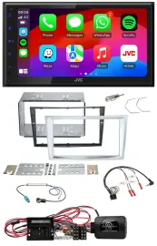 JVC Bluetooth USB Lenkrad 2DIN DAB Autoradio für Opel Corsa D matt-chrom 09-14