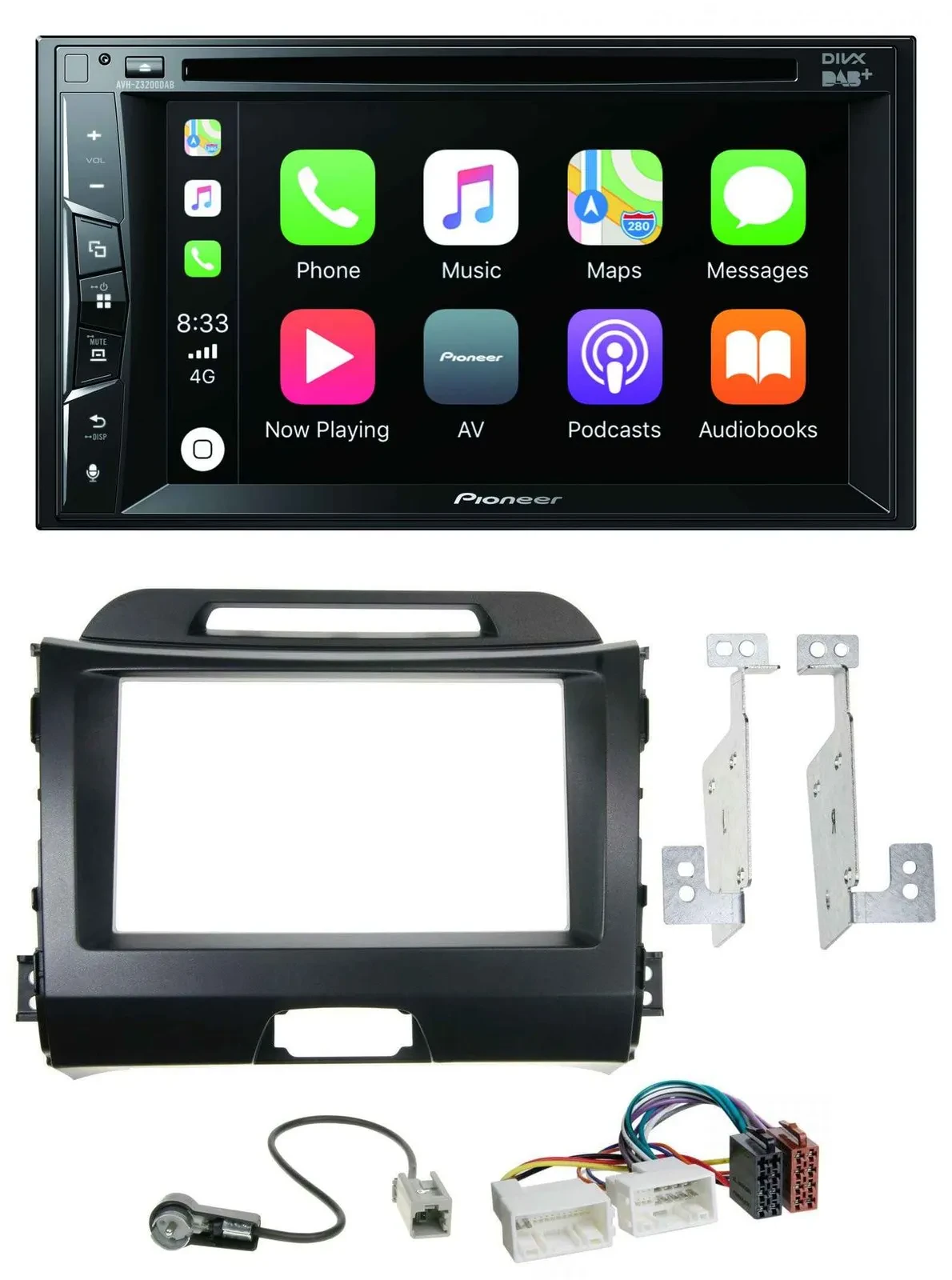 Pioneer MP3 USB DVD Bluetooth DAB 2DIN Autoradio für Kia Sportage 3 10-15 SL sch
