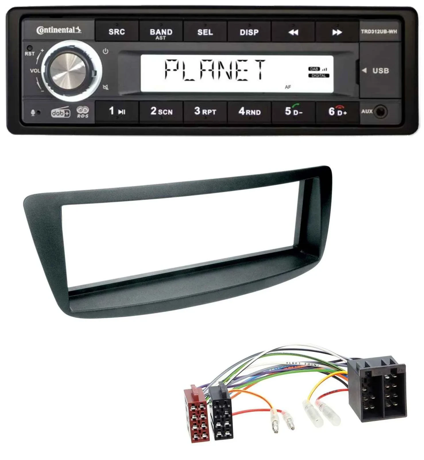 Continental USB 1DIN AUX DAB MP3 Autoradio für Citroen C1 Peugeot 107 (05-14)