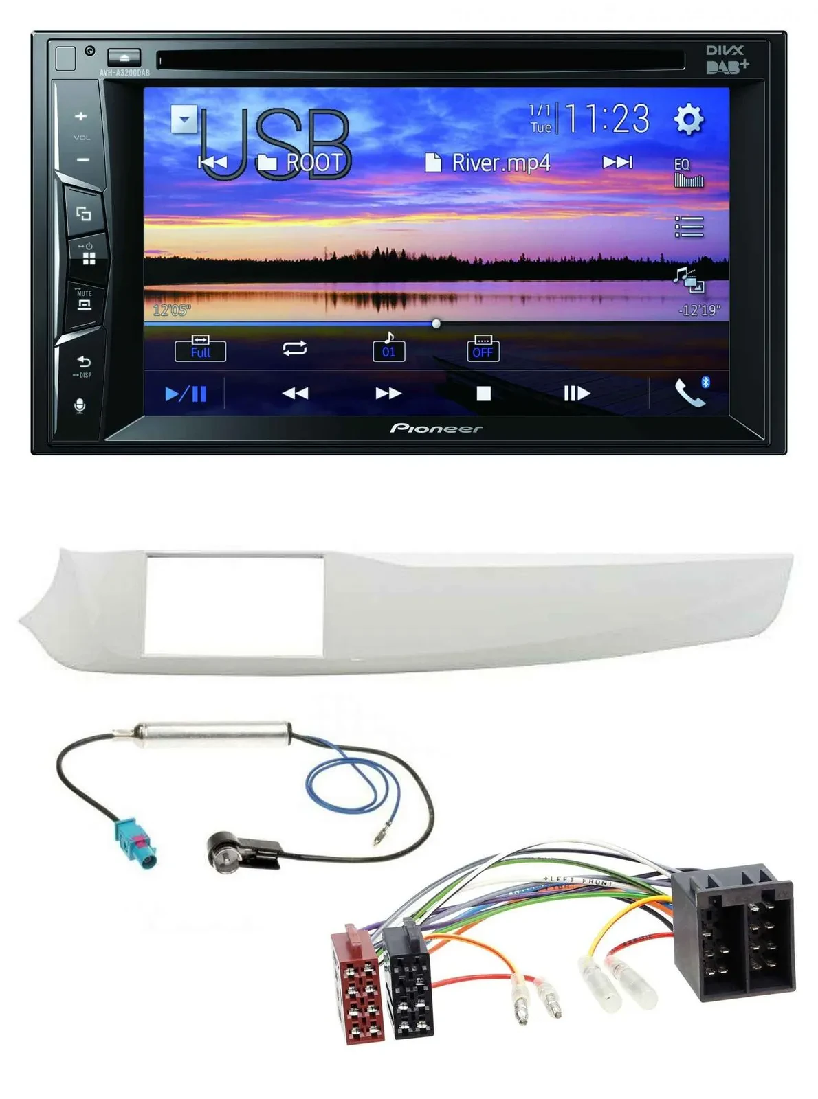 Автомагнитола для Alfa Romeo Giulietta Pioneer 2-DIN, Bluetooth, USB, DVD, DAB, MP3