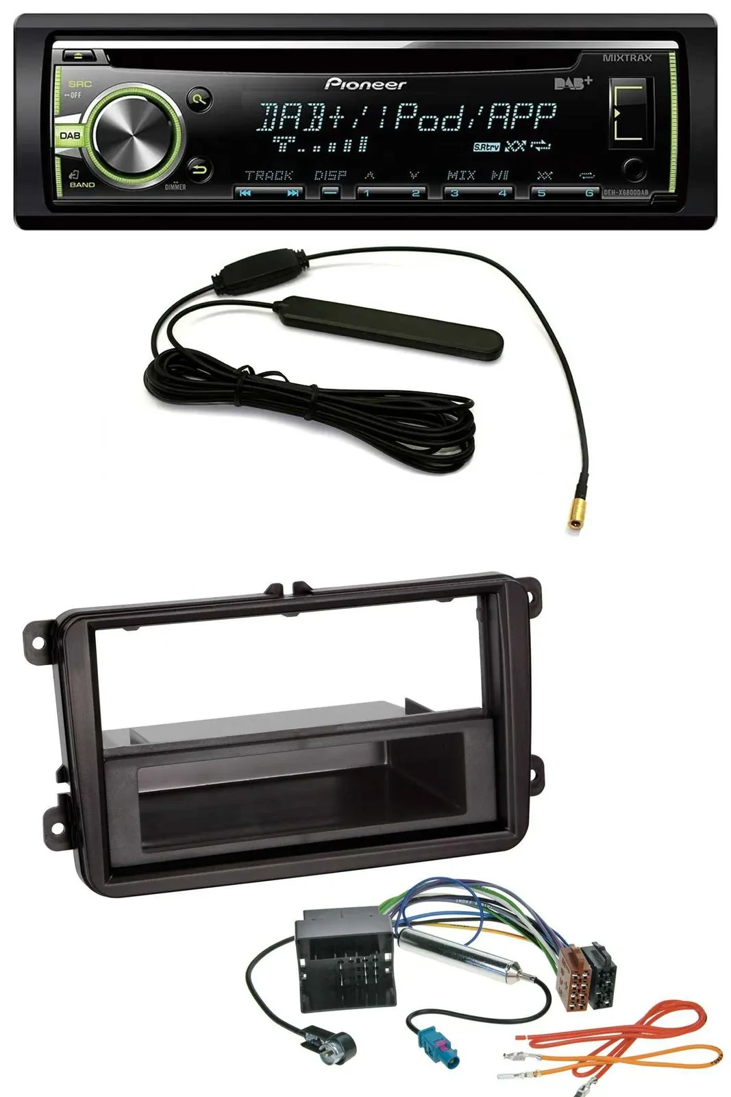Pioneer MP3 USB CD DAB AUX Autoradio für VW Sharan ab 10 Tiguan ab 07 Touran ab