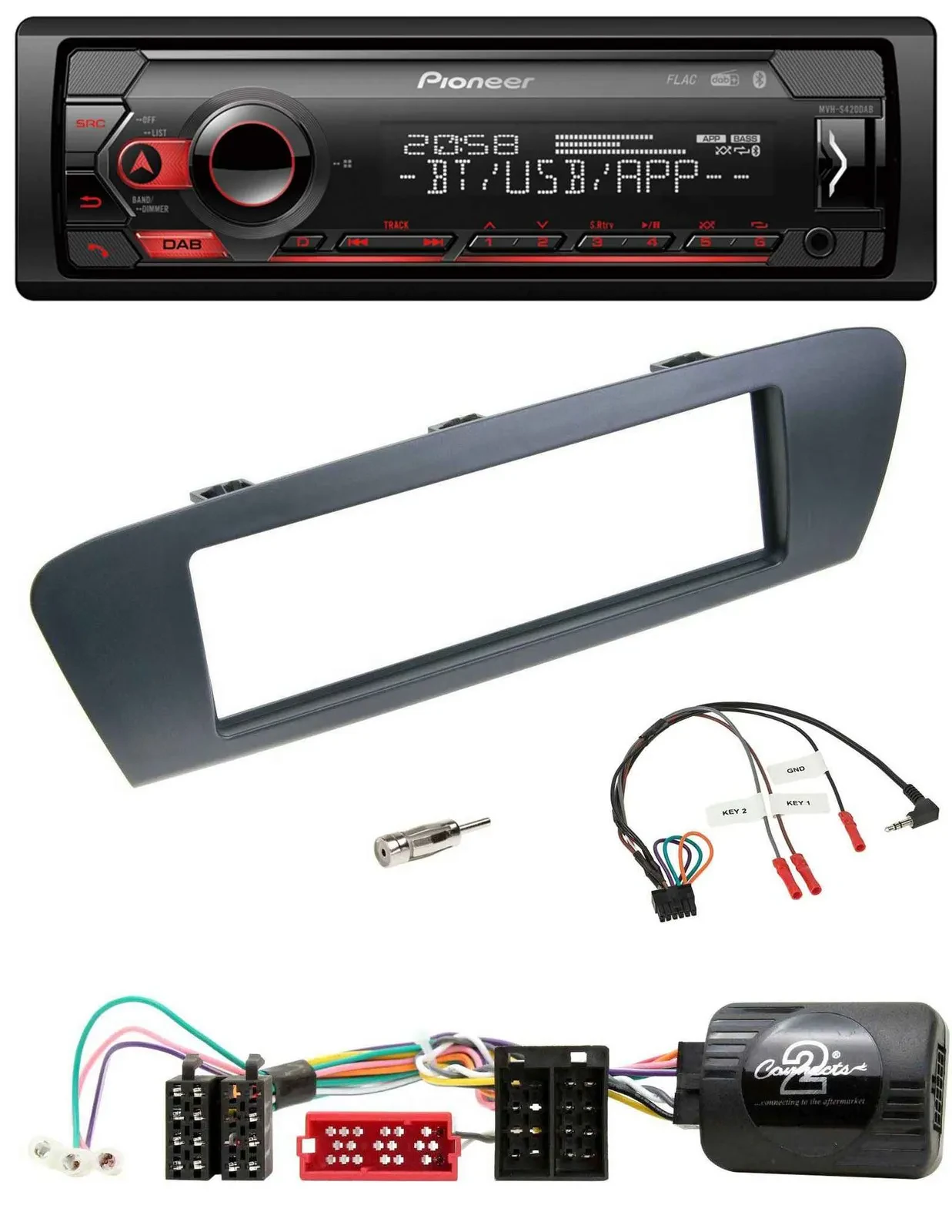 Автомагнитола для Renault Grand Scenic Pioneer USB, DAB, Bluetooth, ISO (с 2009)