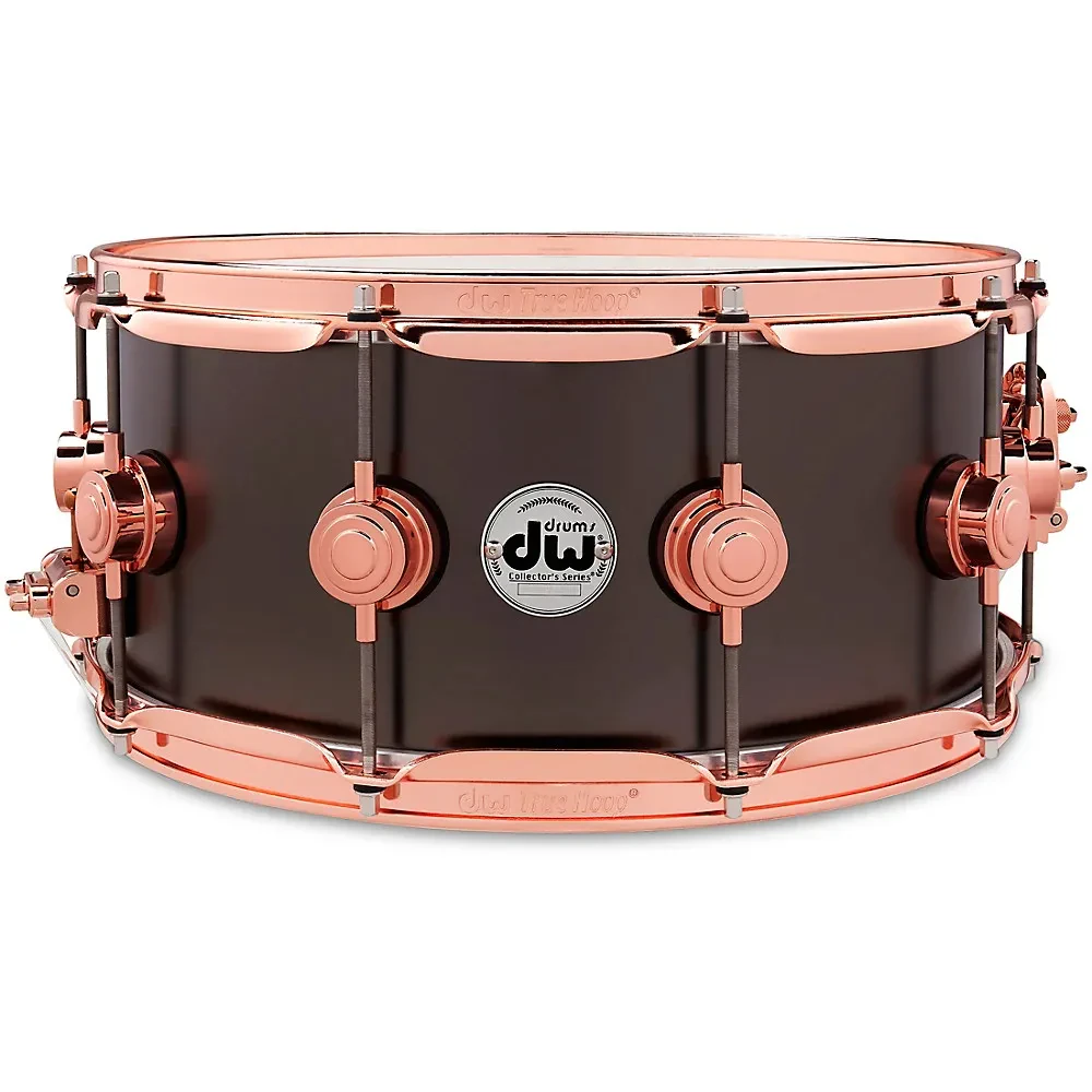 Малый барабан DW Collector's 14x6.5" латунь, Satin Black Over Brass, медная фурнитура