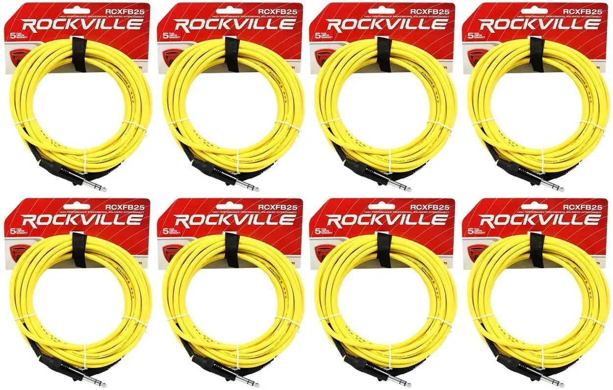 Коммутационный кабель Rockville RCXFB25Y Yellow 7.6 м (8 штук)