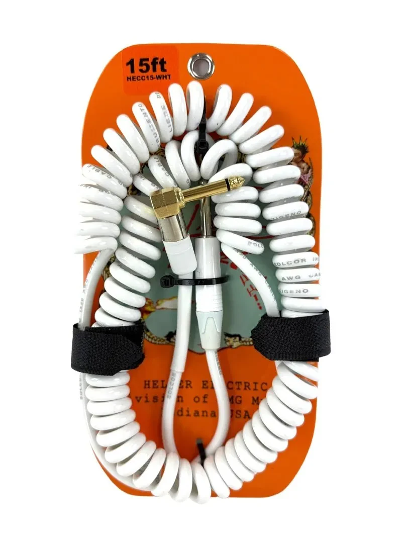 Инструментальный кабель Henry Heller витой 1/4" Jack–Jack, 15 ft, белый