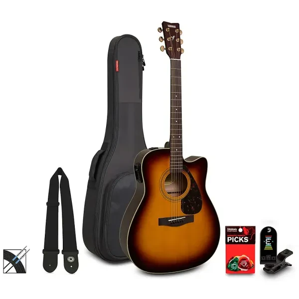 Yamaha FX335C Dreadnought Acoustic-Electric Guitar Pack Tobacco Sunburst