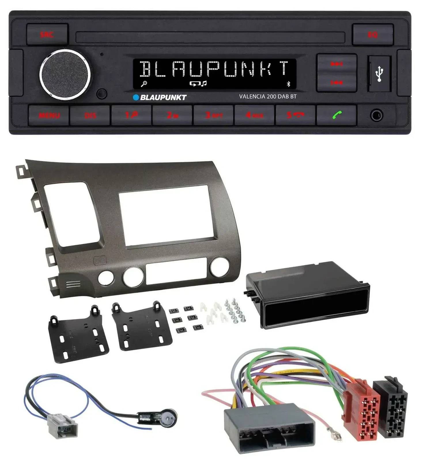 Blaupunkt DAB MP3 Bluetooth USB Autoradio für Honda Civic Hybrid FD3 06-10 anthr