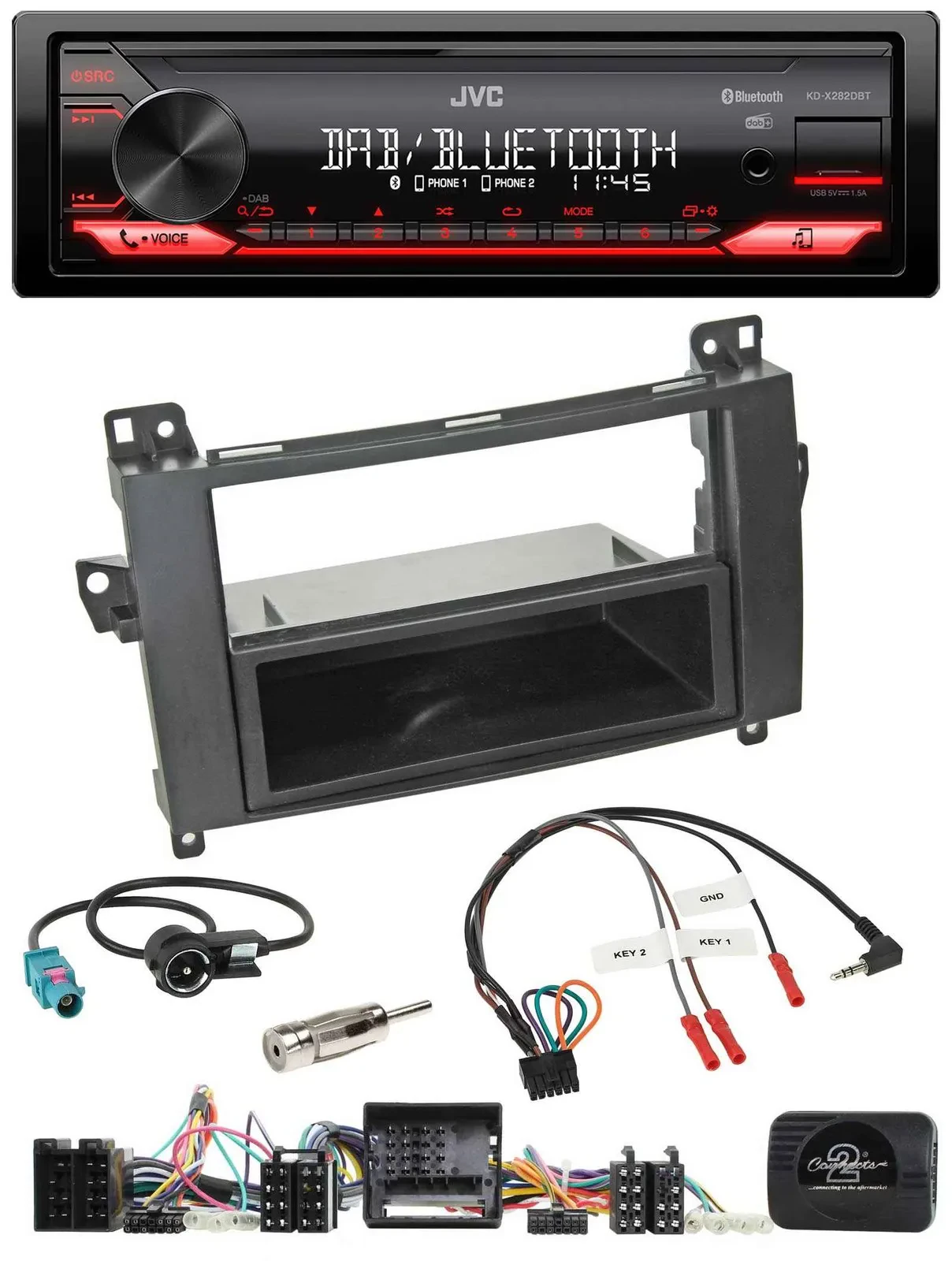 JVC Bluetooth USB DAB Lenkrad Autoradio für Mercedes Vito Viano W639 Audio 5 20