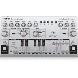 Behringer TD-3 Analog Bass Line Synthesizer, Silver, Bundle with TAPH100 Studio