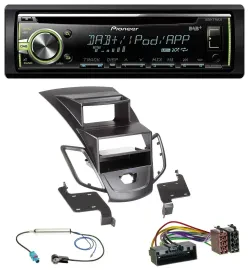 Автомагнитола для Ford Fiesta 2010–2017 Pioneer DAB, CD, USB, AUX, MP3, с дисплеем, черная