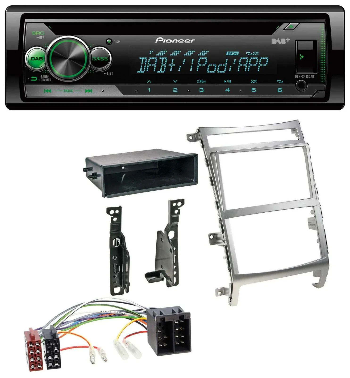 Pioneer USB MP3 DAB AUX CD Autoradio für Hyundai ix55 (2009-2012) silber